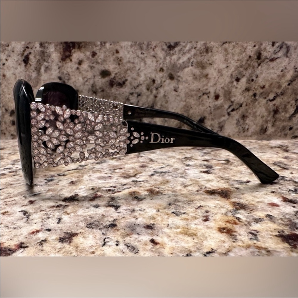 Christian Dior Delicacy Crystal Black Sunglasses Limited Edition RARE Vintage - Picture 5 of 9